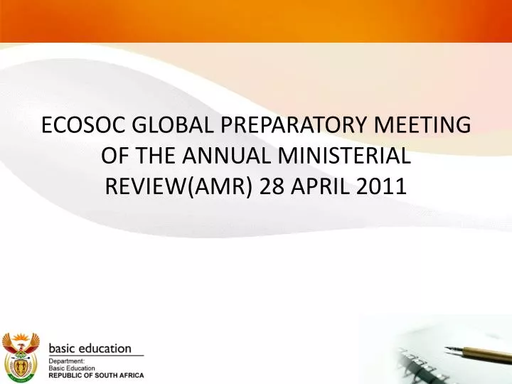 ecosoc global preparatory meeting of the annual ministerial review amr 28 april 2011