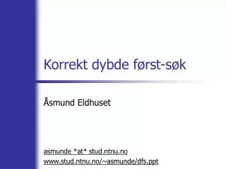 korrekt dybde f rst s k