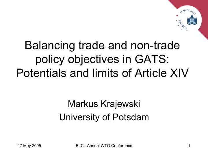 balancing trade and non trade policy objectives in gats potentials and limits of article xiv