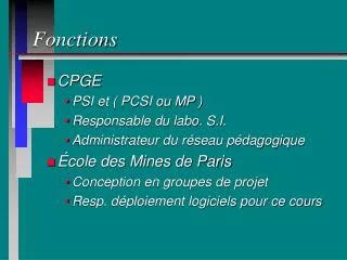 fonctions