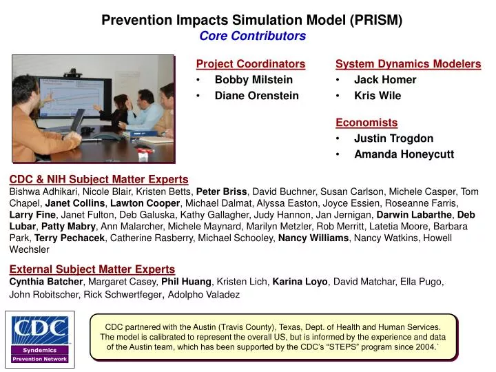 prevention impacts simulation model prism core contributors