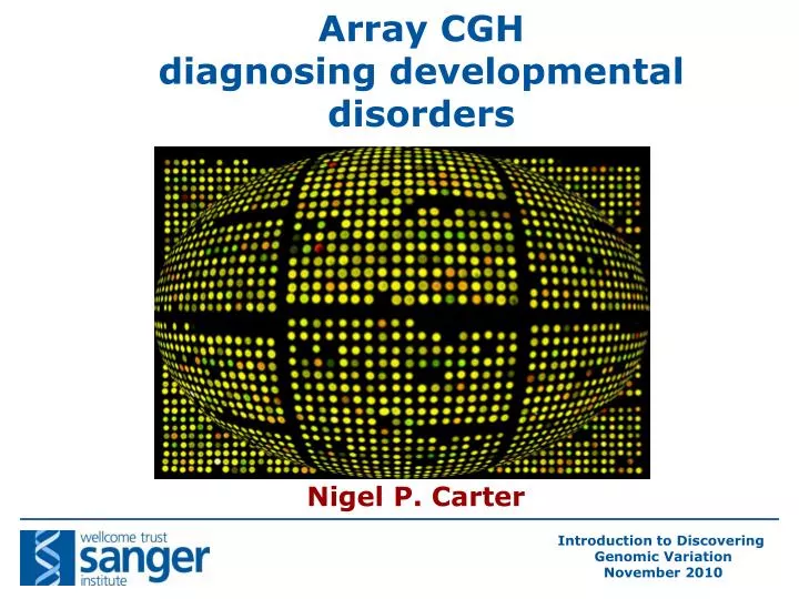 array cgh diagnosing developmental disorders