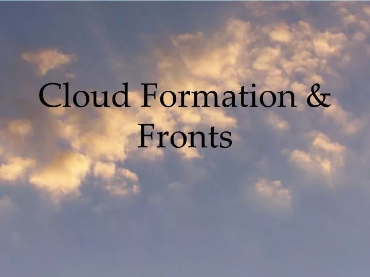 cloud formation fronts