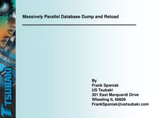 Massively Parallel Database Dump and Reload