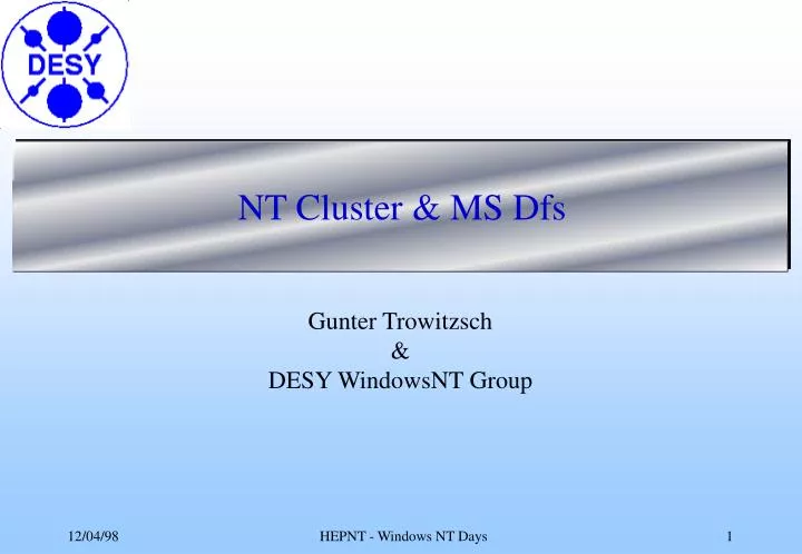 nt cluster ms dfs