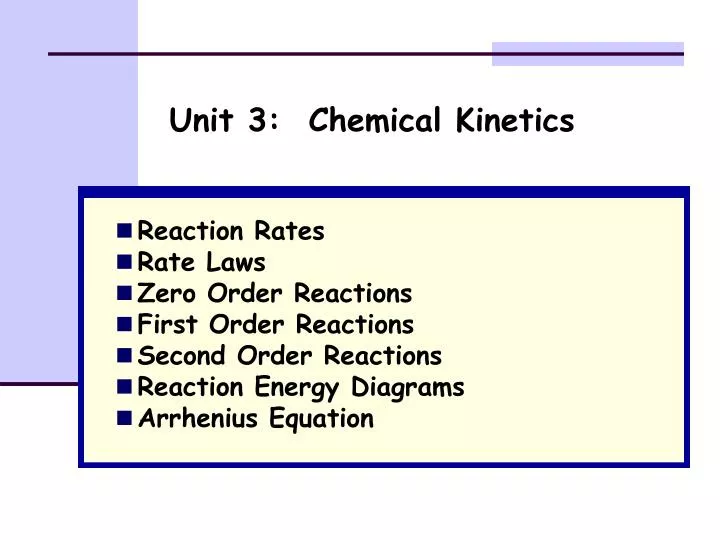 unit 3 chemical kinetics