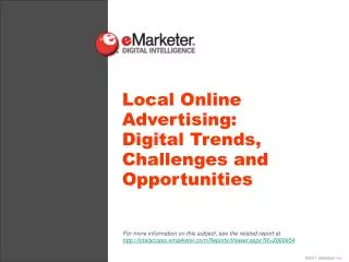 Local Online Advertising: Digital Trends, Challenges and Opportunities