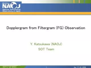 Dopplergram from Filtergram (FG) Observation