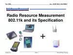 Radio Resource Measurement 802.11k and its Specification - slide 1