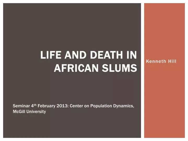 life and death in african slums