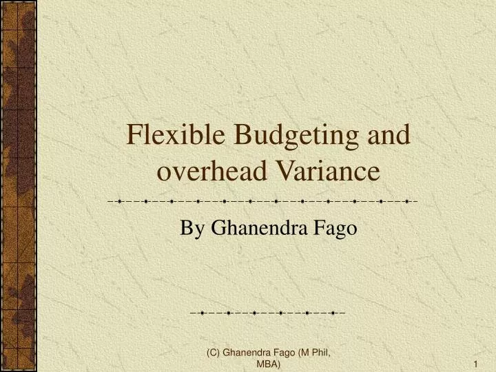 flexible budgeting and overhead variance