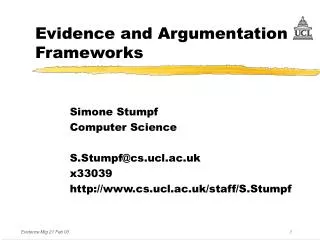 Evidence and Argumentation Frameworks