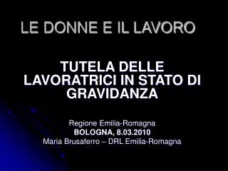 le donne e il lavoro
