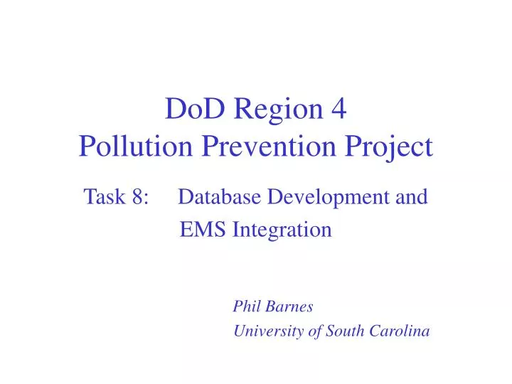 dod region 4 pollution prevention project