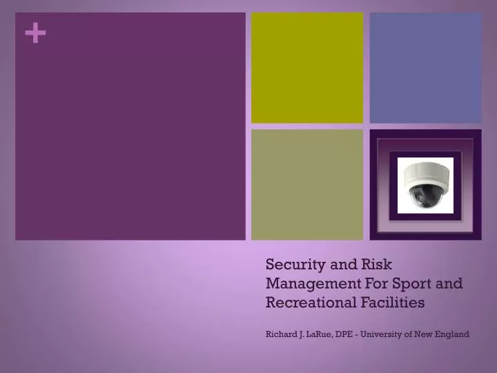 security and risk management for sport and recreational facilities