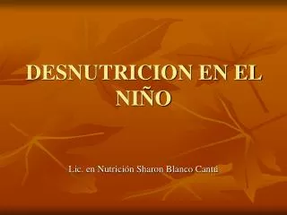 desnutricion en el ni o