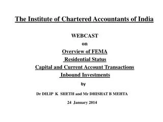 The Institute of Chartered Accountants of India