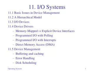 11. I/O Systems