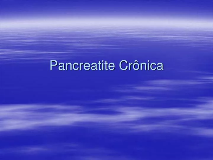 pancreatite cr nica