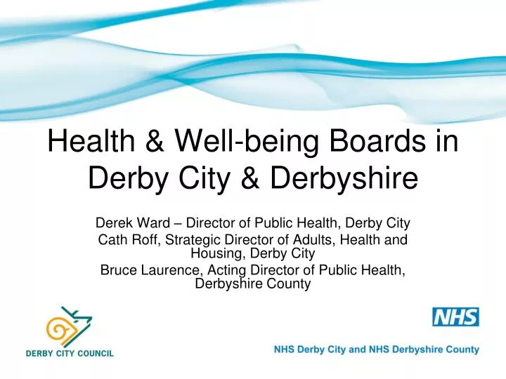 health well being boards in derby city derbyshire