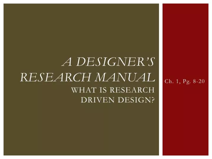 a designer s research manual what is research driven design