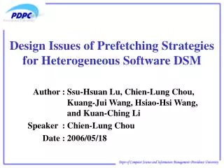 Design Issues of Prefetching Strategies for Heterogeneous Software DSM