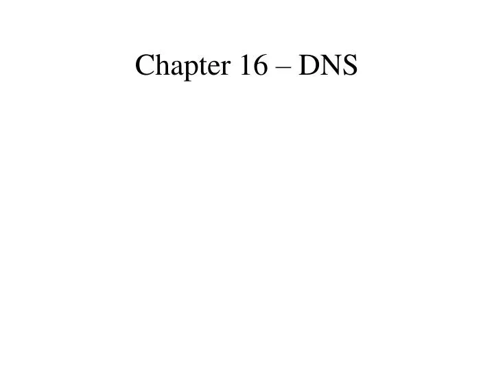 chapter 16 dns