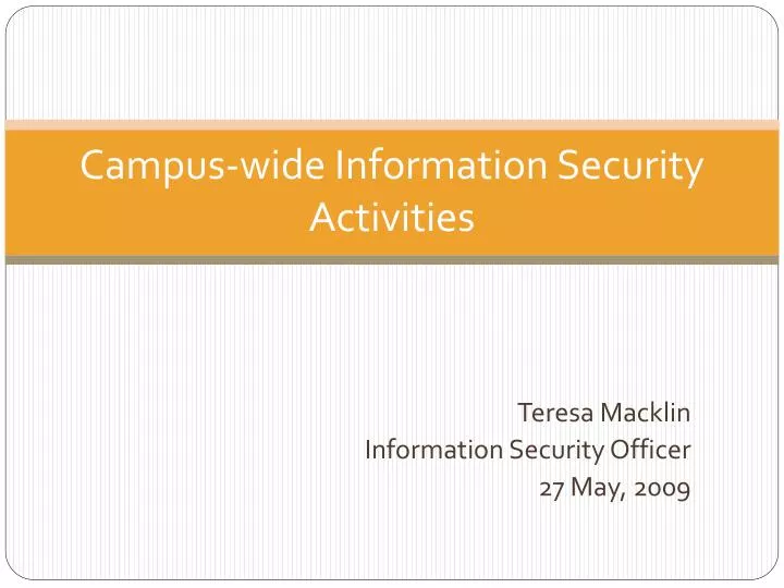 campus wide information security activities
