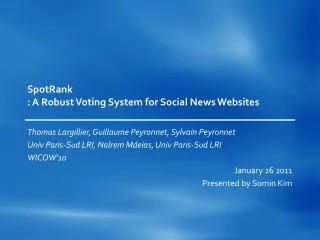 SpotRank : A Robust Voting System for Social News Websites