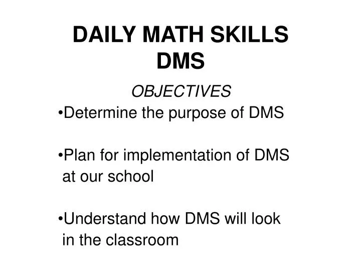 daily math skills dms
