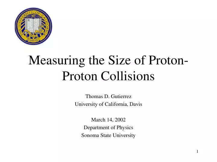 measuring the size of proton proton collisions