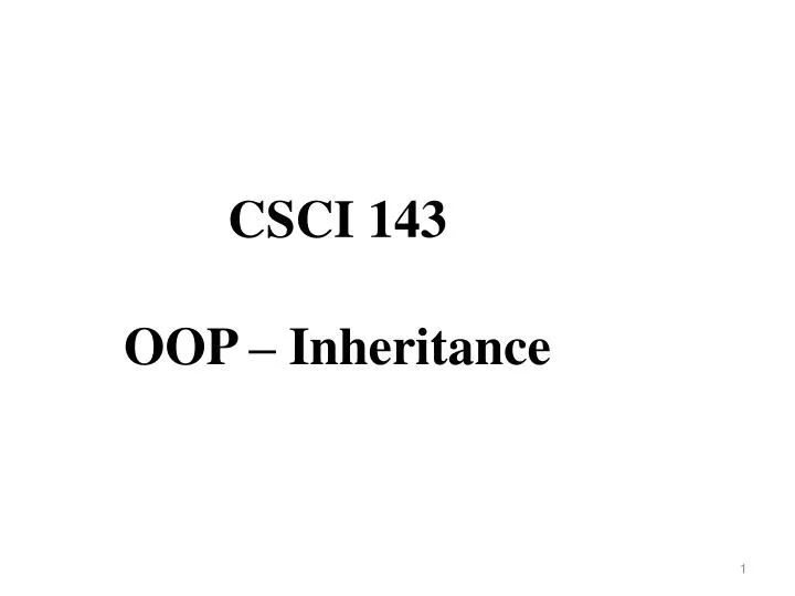 csci 143 oop inheritance