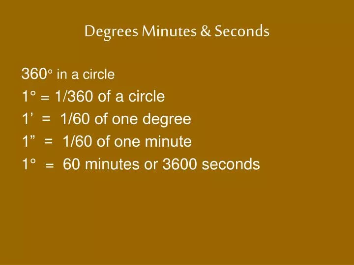 degrees minutes seconds