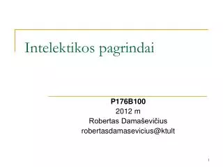 intelektikos pagrindai