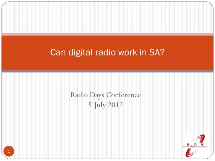 can digital radio work in sa