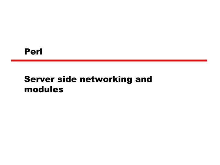 server side networking and modules
