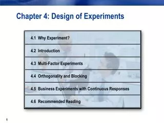 Chapter 4: Design of Experiments
