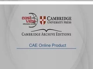 CAE Online Product