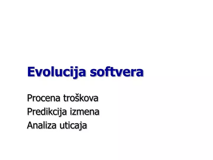 evolucija softvera