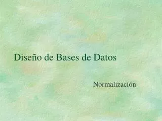 dise o de bases de datos