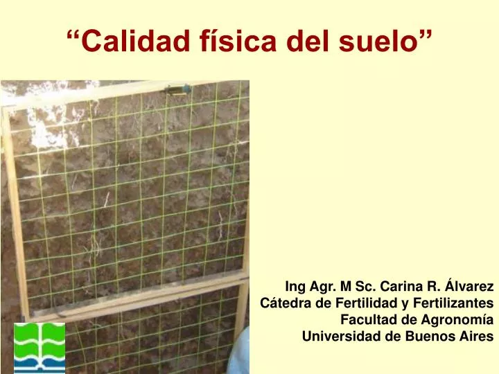 calidad f sica del suelo