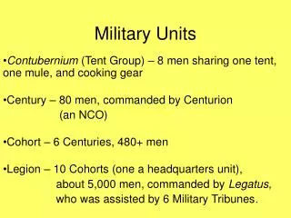 Military Units