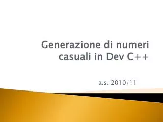 generazione di numeri casuali in dev c