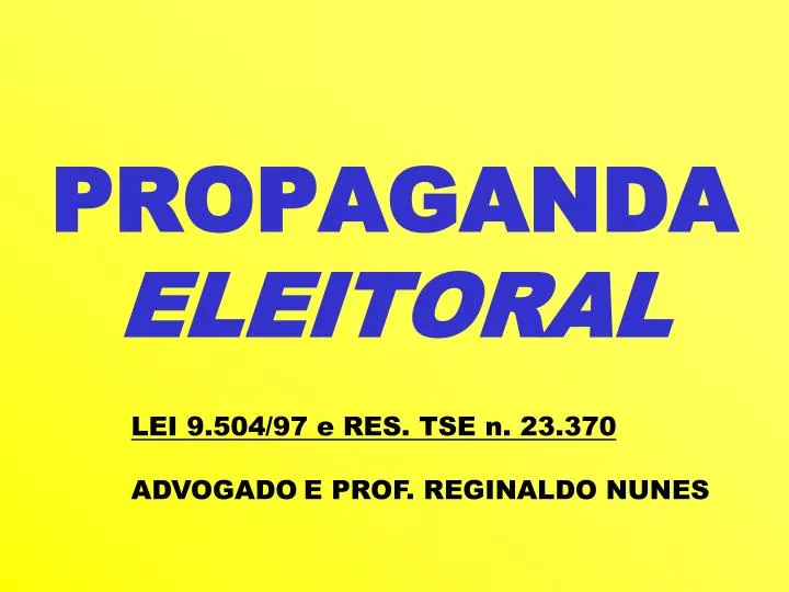 propaganda eleitoral