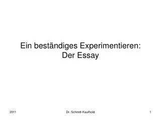 ein best ndiges experimentieren der essay