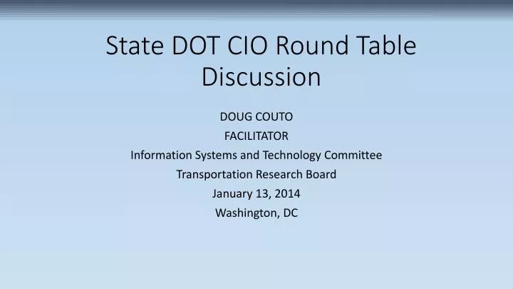 state dot cio round table discussion
