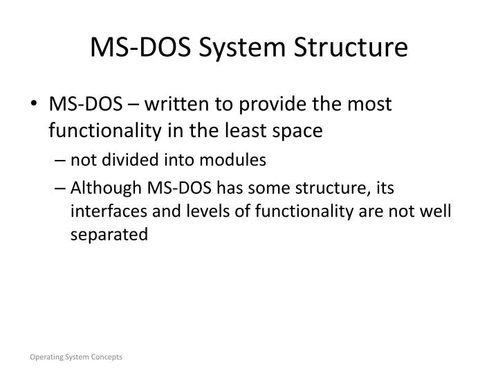 ms dos system structure
