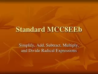 Standard MCC8EEb