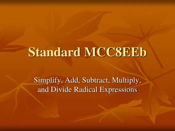 standard mcc8eeb