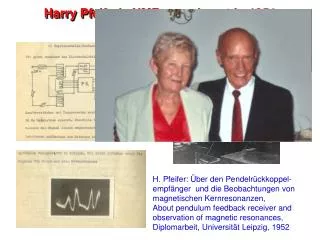 Harry Pfeifer's NMR experiment in 1951